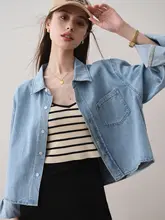 カジュアルコットンデニムシャツ【春用・フィット・ショートジャケット】