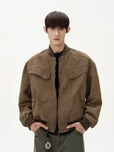 ハリントンジャケット 男性 ハイストリート スタイル レトロ デザイン感 短め