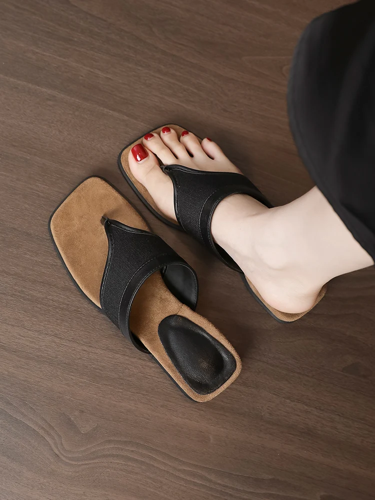 ヒール付きサンダル フレンチスタイル 厚底で軽い日常使い