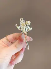 エナメル彩睡蓮ブローチ【高級感あるデザイン・ジャケット用・防止ピン付き・アクセサリー】