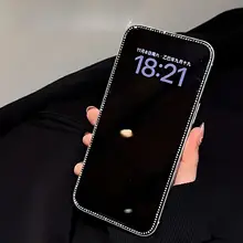 iPhone用 強化ガラスフィルム【全画面対応・水晶風エッジ・耐衝撃・傷防止】