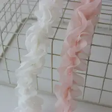 cottontime 新作 アーモンドミルク風 フリルレース付きソフトチュールスカートの袖口用素材