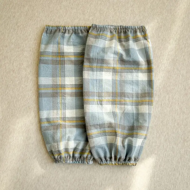 洗えるコットンチェック柄の全棉スリーブカバー【防汚・秋冬用・耐摩耗】（セットアップ対応）
