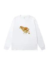柴犬デザインの手描きTシャツ【ユニセックス・重厚なコットン・短袖】