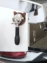壁掛けラック コーヒーポットホルダー 無垢材 ウォールナット 猫モチーフ 可愛い イタリアン風 穴あけ不要 カフェ