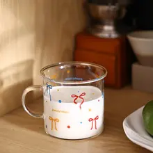 ガラスカップ 耐熱ガラス 蝶結び ヴィンテージ 水出しコーヒー アイスコーヒー フルーツティー 朝食 ギフト