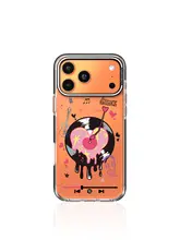 スマホケース iPhone対応 レコード盤 デザイン スタンド機能 MagSafe対応 クリア 耐衝撃 上品 おしゃれ 「FUNNYRICH」
