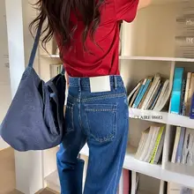 春用ハイウエストデニムパンツ【モダールコットン・スリムフィット・フレア】