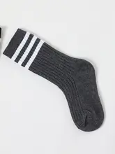 子供用ソックス【三本ライン・カラフルサメパンツに合わせて・春秋用・コットン】