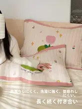 チューリップデザインの厚手枕カバー【柔らかく通気性・学生寮・頭油防止】（セットアップ対応）