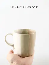 KULE HOME 和風レトロ陶器マグカップ【家庭用・コーヒー・大容量】