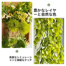 インテリアに最適！フェイクグリーンプラント壁掛けデコレーション【吊り下げタイプ・洗練されたデザイン】