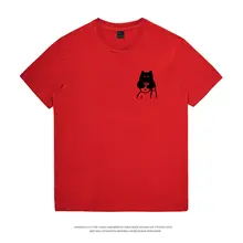 カジュアルなアニメプリント半袖Tシャツ【クルーネック・幅広シルエット・コットン製・夏用】