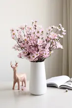 フェイク桃の花枝【中式インテリア・リビング装飾用・シルクフラワー・ロウバイの花束・テーブル装飾用】