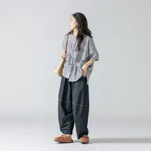 チェックデザインの短袖シャツ【フィット・クルーネック・カジュアル】