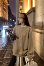 ラフなデザインのルーズフィット長袖サーマルシャツ【カジュアル・丸首・冬用】