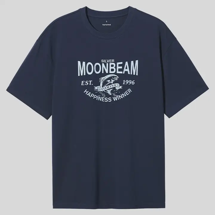 半袖Tシャツ メンズ 綿100% マリン柄 レタープリント 丸首 ゆったり デイリー カジュアル 夏
