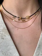 浮金デザインの二重構造メタルネックレス【香槟カラー・ジルコニア・デイリー重ね着用】