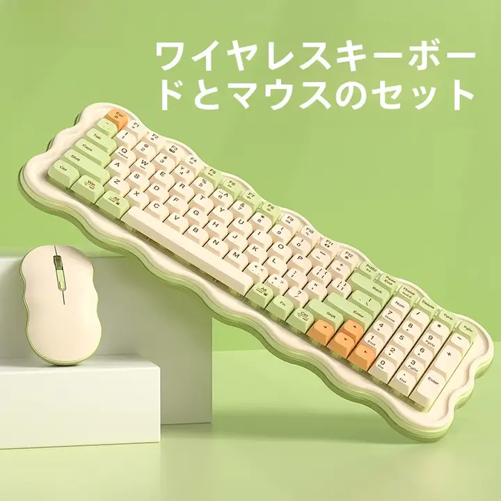 ワイヤレス キーボード マウス 2点セット 静音 デスクトップ ノートPC対応 女性向け 「BOW」