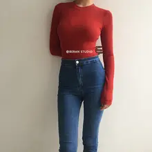 極上の柔らかさのハイウエストスリムフィットデニムパンツ【フリンジ付き・細身・カジュアル】（セットアップ対応）