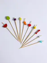使い捨て フルーツフォークセット【可愛いデザイン・カクテルやお菓子用】