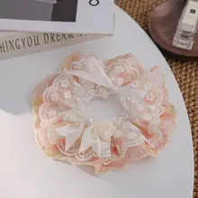 ペット用 レトロ風 スカーフ【パールリボン・レース・猫用】