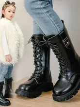 女の子用加絨マーチンブーツ【イギリス風・ハイカット・春秋用・プリンセスデザイン】（セットアップ対応）