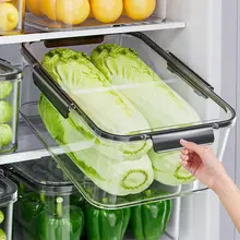 食品用大容量密封冷蔵庫整理ボックス【フルーツ保存・キムチ用】