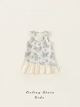 子供用ノースリーブ花柄ワンピース【夏用・高級感】