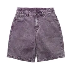 アメリカンストリートスタイルのワイドレッグデニムショートパンツ【復古風・水洗い・ゆったりデザイン】
