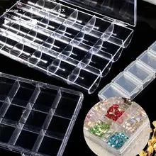 透明PS製 ネイルアクセサリー収納ボックス【24仕切り・蓋付き・小物整理用】