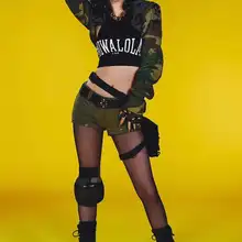 迷彩柄フード付き短丈ジャケット【Chicなデザイン・コーディネートに最適】