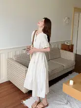 ワンピース レディース フレンチ風 オフホワイト おしゃれ デザイン性 ぽっちゃり きれいめ 上品 大人可愛い リゾート 夏