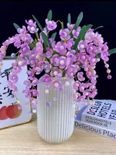 ゼリーグラデーションのランビーズクリスタルフラワー 四つ葉の花びら 花瓶に飾る DIY 手作り 編み物 材料キット