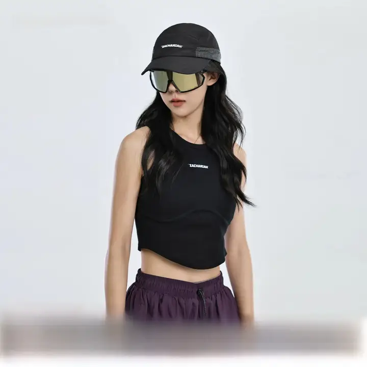 キャップ ユニセックス ブラック ストライプ バイカラー 速乾 軽量 UVカット アウトドア オールシーズン 「ZACHARIAH」