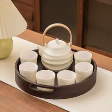 高級感あるクリーム風ティーセット【家用・オフィス・ティーポット付き・おしゃれな午後のティータイム】（セットアップ対応）