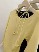 ウエストシェイプデザインのニットトップス【ラウンドネック・春向け・アクティブな雰囲気】（セットアップ対応）