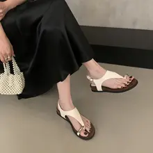 厚底サンダル【女性用・ローマ風・金属バックル・ヒール】