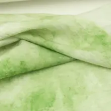 草緑色の水墨染めシルク混布地【不規則なプリント・漢服および旗袍シャツ用】