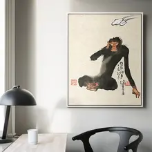 新中式 縦型玄関装飾画【禅意・水墨画・猿】