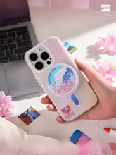 壳空间 オリジナルPOSTフラッシュグリッター流砂 マグネット式スマホスタンド【無接着剤設計・安定性】