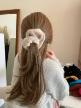 秋冬用 毛糸の大腸圈【ラクダデザイン・クマの毛糸ヘアゴム】