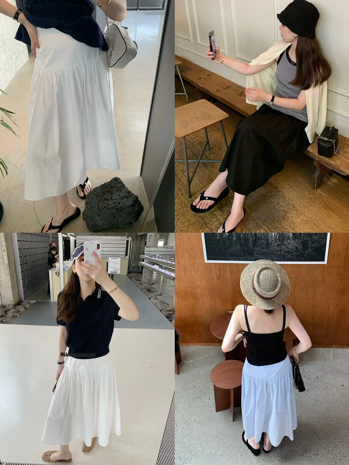 黒マーメイドスカートを夏に着るなら、どう選ぶ？