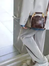 レトロかわいい牛革バケットバッグ野菜かごマザーバッグ