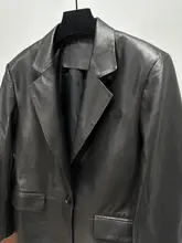 本革羊皮製 スタイルアップ対応 レディース中長丈ジャケット【春秋用・ゆったりシルエット・ファッション】