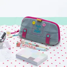 かわいい立てて使える翻折式学生用ペンケース【大容量・多機能・文房具収納】（セットアップ対応）