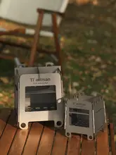 チタン製 キャンプ用折りたたみストーブ【純チタン・アルコールストーブ・クレジットカードサイズ・携帯用】