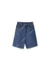 早春のシンプルなフリンジデザインデニムショートパンツ（セットアップ対応）