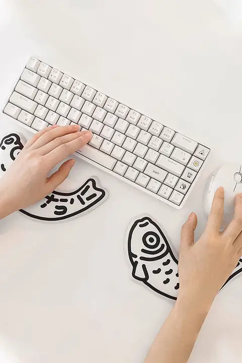 キーボードレスト セパレートマウスパッド 低反発メモリーフォーム コンパクト 手首サポート オフィス デスク