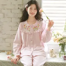 春秋用コットンフランネルパジャマ【長袖・女性用・可愛いデザイン・ルームウェア】（セットアップ対応）